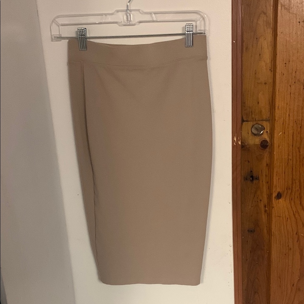 Iris Tan Knee-Length Pencil Skirt for Work